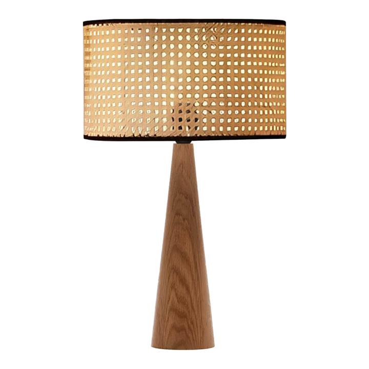 Table lamp Retroa pakoworld wood and pe rattan in natural color D24x38cm