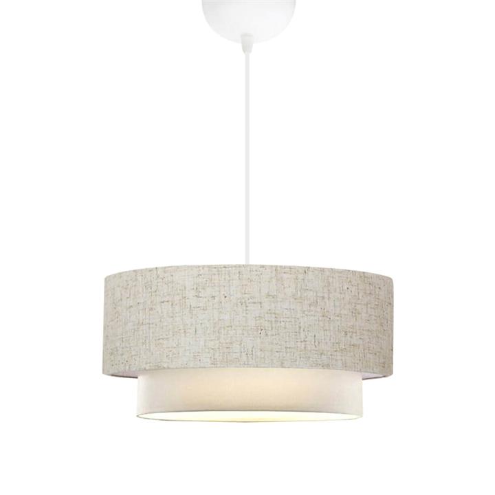 Ceiling lamp Sombre pakoworld fabric in gray with cream color D30x70cm