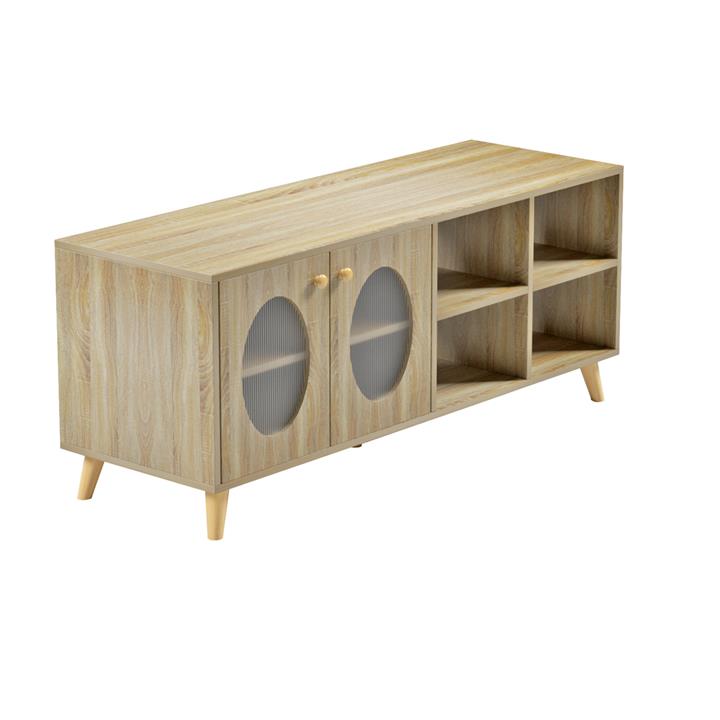TV CABINET RILLION HM9879 MELAMINE IN SONAMA COLOR 120x40x50Hcm.
