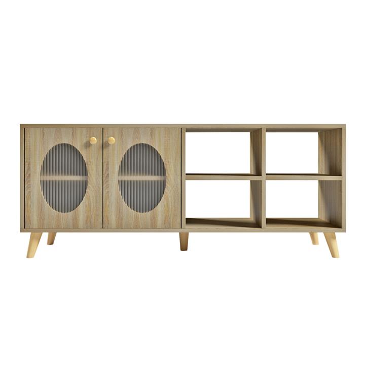 TV CABINET RILLION HM9879 MELAMINE IN SONAMA COLOR 120x40x50Hcm.