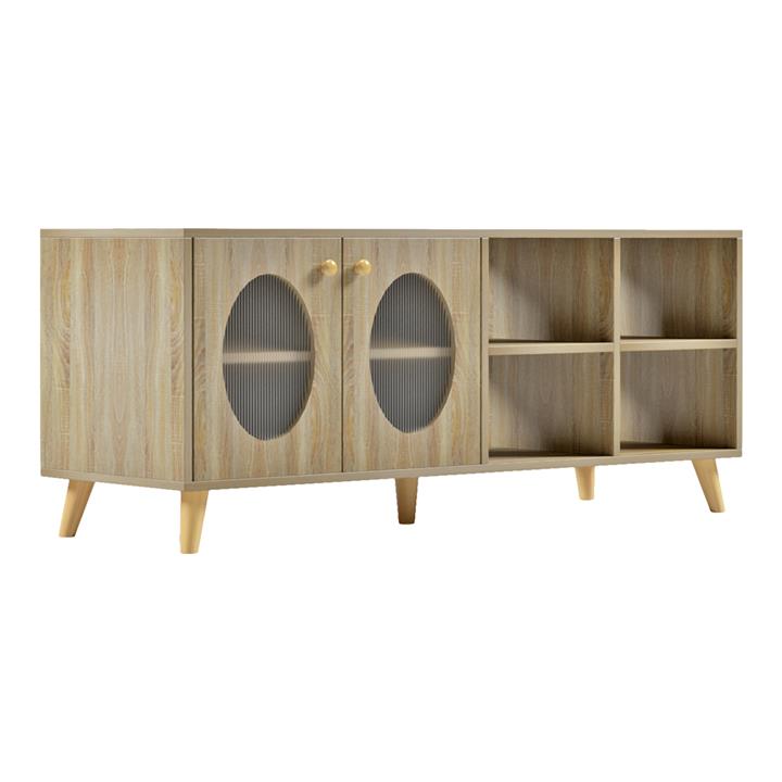 TV CABINET RILLION HM9879 MELAMINE IN SONAMA COLOR 120x40x50Hcm.