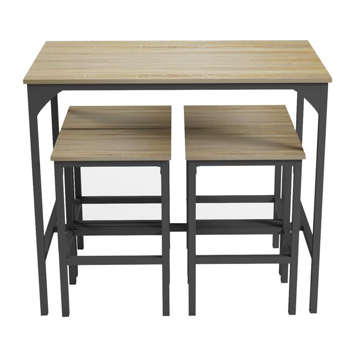 DINING SET FOR BARS 5PCS BOXY HM9882.01 BLACK METAL FRAMES- MELAMINE IN SONAMA