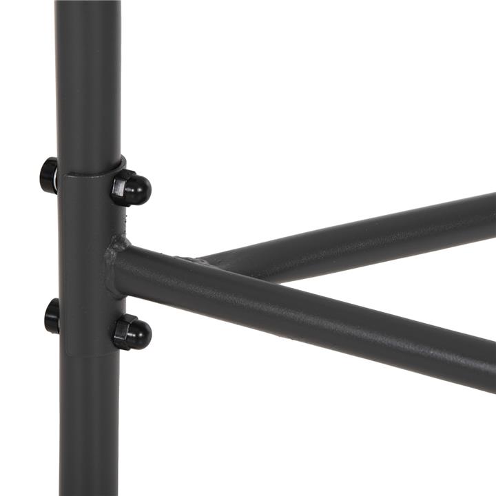 SEMICIRCULAR TABLE LIMA HM5967.01 METAL IN GREY WITH GLASS TOP 70x40x64,5Hcm.