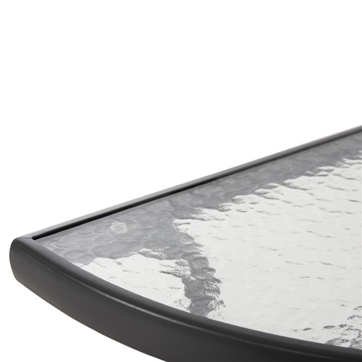 SEMICIRCULAR TABLE LIMA HM5967.01 METAL IN GREY WITH GLASS TOP 70x40x64,5Hcm.