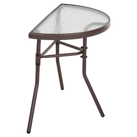 SEMICIRCULAR TABLE LIMA HM5967.02 METAL IN BROWN WITH GLASS TOP 70x40x64,5Hcm.