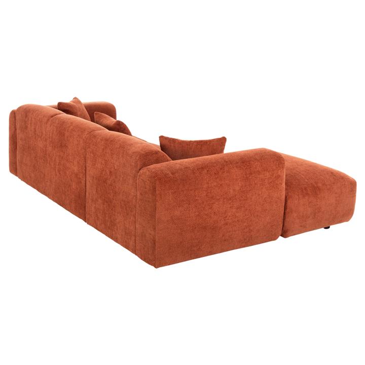 CORNER SOFA (LEFT) BRICKEN HM3275.03L BRICK RED FABRIC 110-282x98-160x72Hcm.