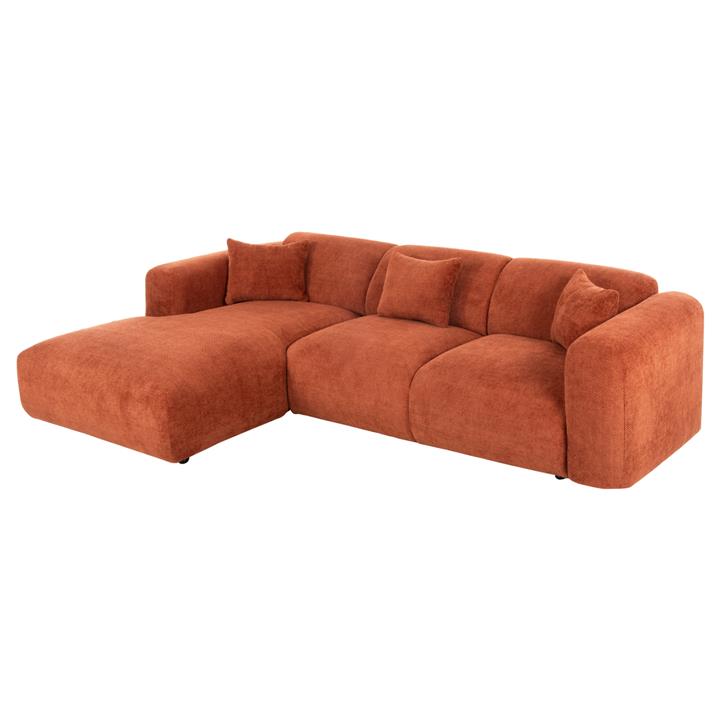 CORNER SOFA (LEFT) BRICKEN HM3275.03L BRICK RED FABRIC 110-282x98-160x72Hcm.