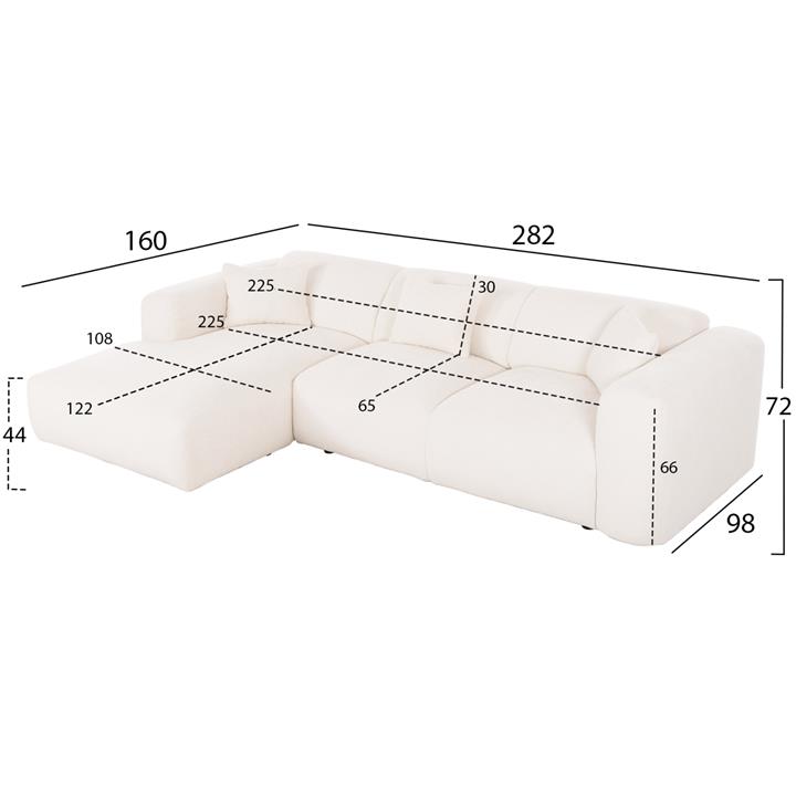 CORNER SOFA (LEFT) BRICKEN HM3275.02L ECRU FABRIC 110-282x98-160x72Hcm.