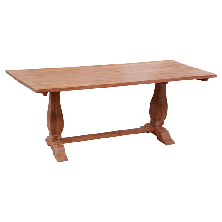 DINING TABLE GUIN HM9463.01 TEAK WOOD CARVED LEGS 200x100x78Hcm.