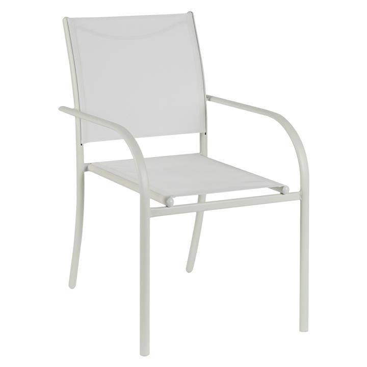 OUTDOOR ARMCHAIR REDAN HM5976.02 WHITE METAL-WHITE TEXTILENE 55x57x90Hcm.
