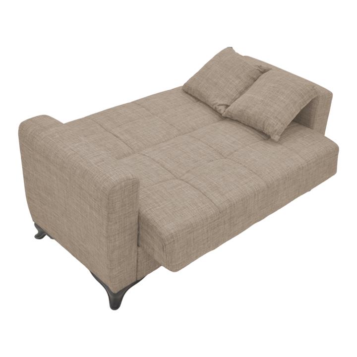 Living room set 2 pcs Modesto pakoworld fabric in light brown shade