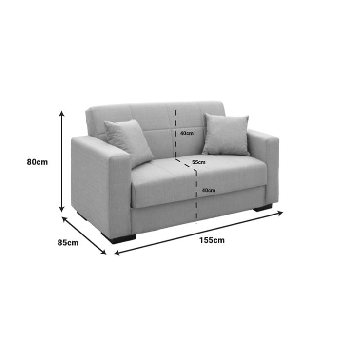 Living room set 2 pieces Vox pakoworld fabric in light gray shade