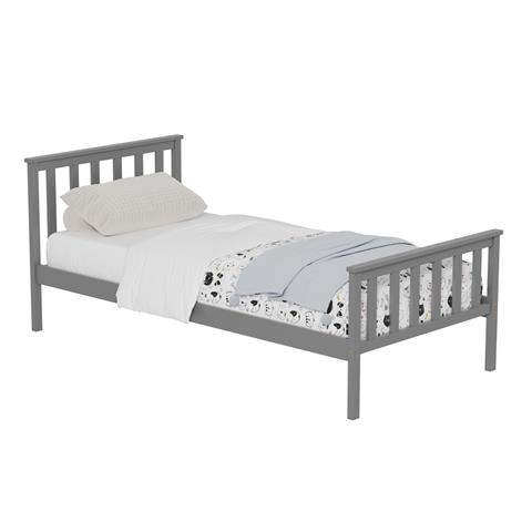 BED GIMLY HM675.05 SOLID PINE WOOD IN GREY FOR MATTRESS 190x90cm.