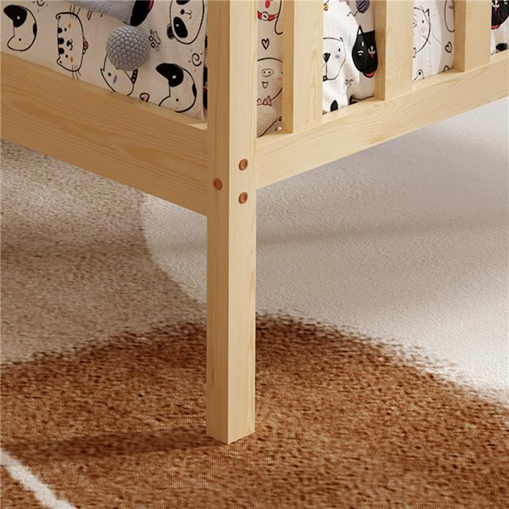 BED GIMLY HM675.01 SOLID PINE WOOD IN NATURAL FOR MATTRESS 190x90cm.
