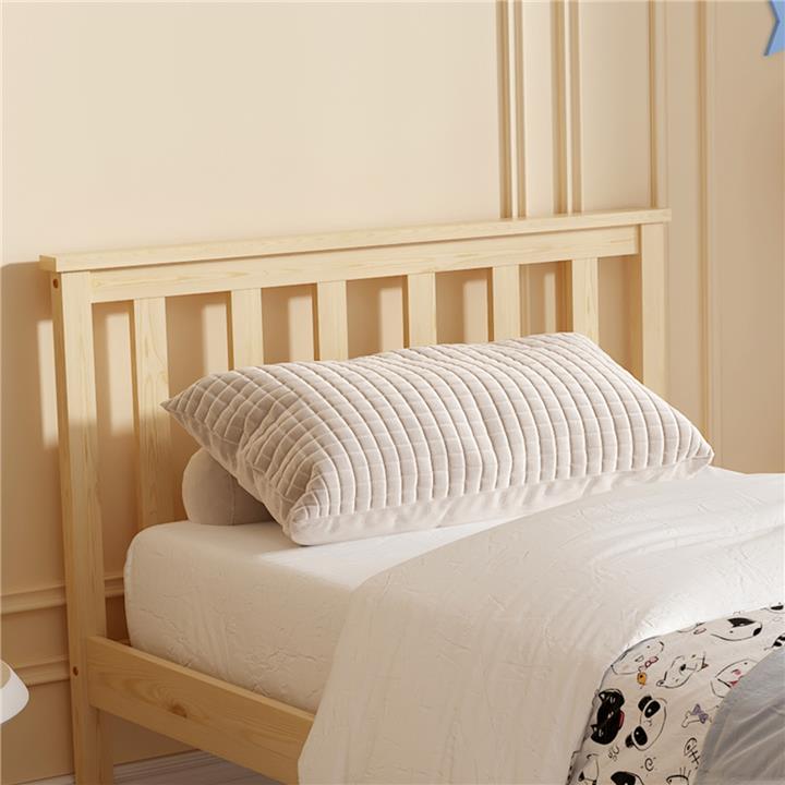BED GIMLY HM675.01 SOLID PINE WOOD IN NATURAL FOR MATTRESS 190x90cm.