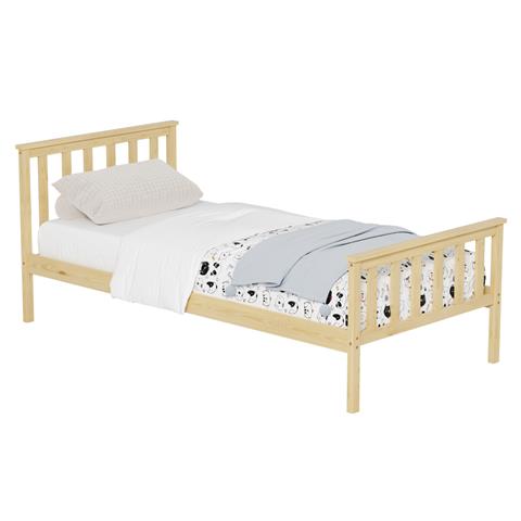 BED GIMLY HM675.01 SOLID PINE WOOD IN NATURAL FOR MATTRESS 190x90cm.