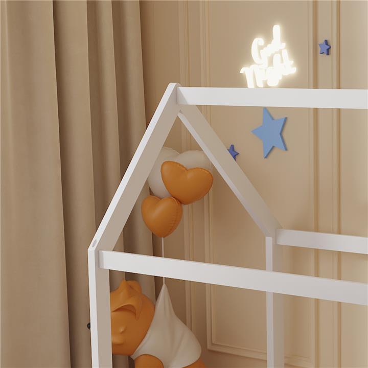 BED FOR KIDS PEPE HM677.03 t.MONTESSORI SOLID PINE WOOD IN WHITE- 190x90cm.
