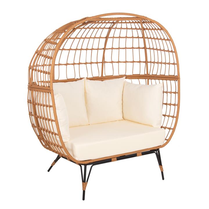 ARMCHAIR FOR TWO NEST TYPE RATTAN MIAMI HM5870.11 132.5x90x154H cm.