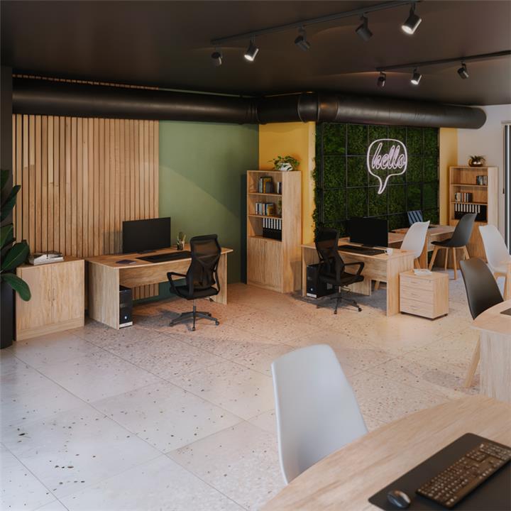 Work desk professional Anze pakoworld natural melamine 150x75x75cm