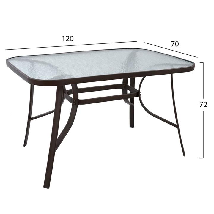 OUTDOOR DINING SET 5PCS MORNER HM21028 BROWN METAL & WICKER