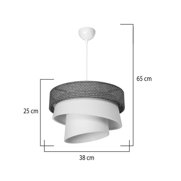 Single light ceiling lamp Tazma pakoworld fabric in brown and cream shade D38x65cm