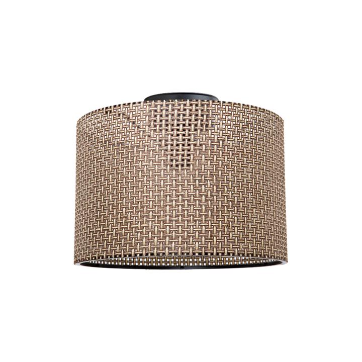 Single light Plega pakoworld ceiling light brown fabric D30x21cm