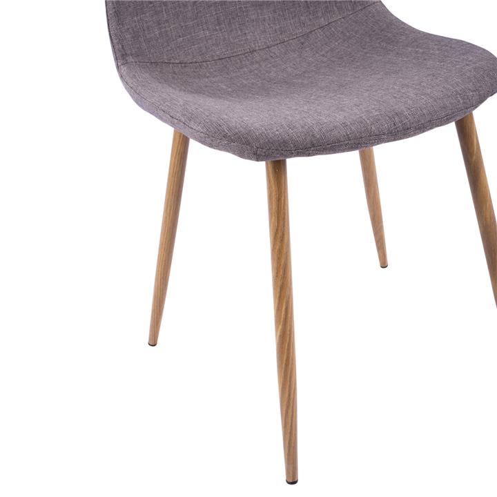 Dining chair Leonardo HM00100.03 with metallic legs and brown fabric 44x55x85Υ cm