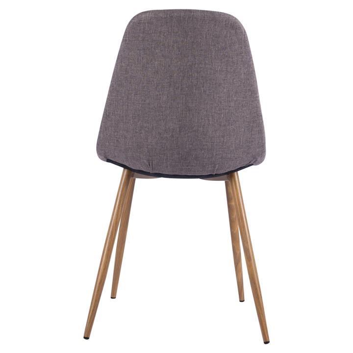 Dining chair Leonardo HM00100.03 with metallic legs and brown fabric 44x55x85Υ cm