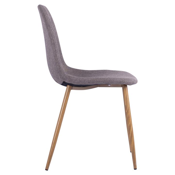Dining chair Leonardo HM00100.03 with metallic legs and brown fabric 44x55x85Υ cm