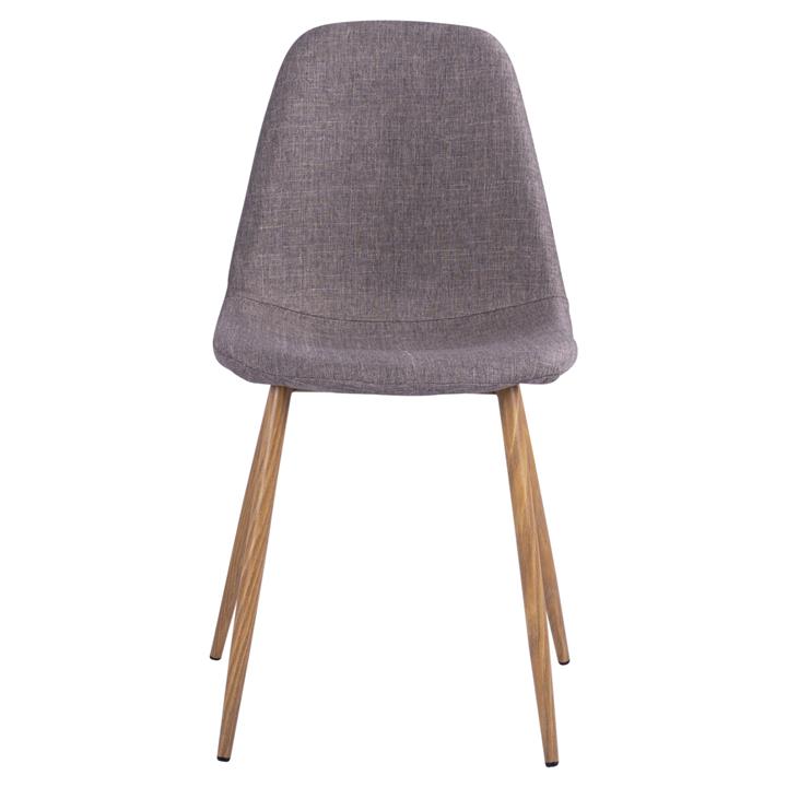 Dining chair Leonardo HM00100.03 with metallic legs and brown fabric 44x55x85Υ cm
