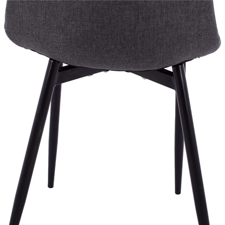 Dining chair Leonardo HM00100.16 with metallic legs and dark grey fabric 43,5x59x84 cm.