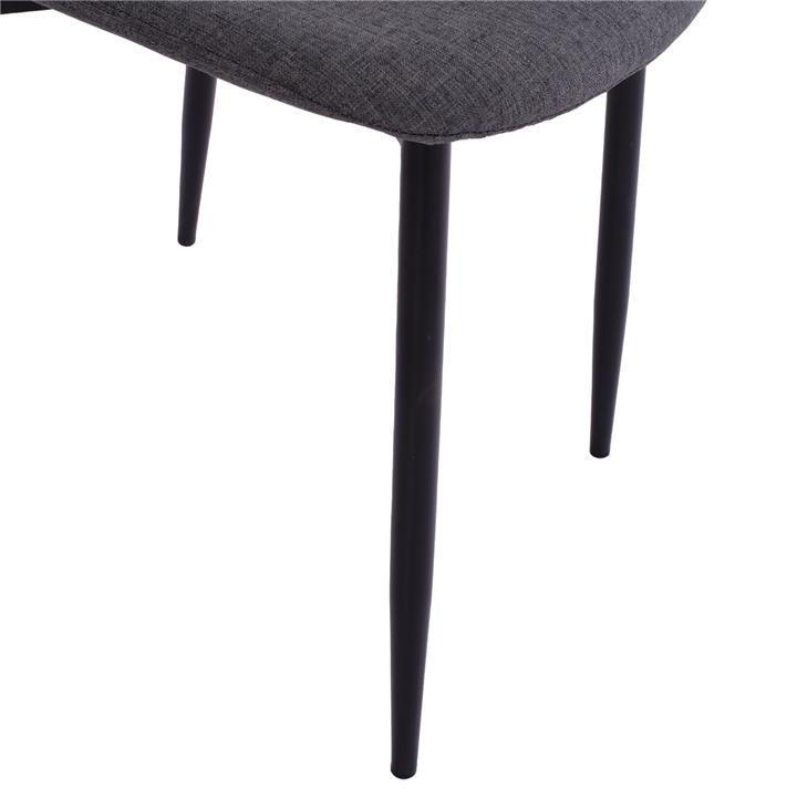Dining chair Leonardo HM00100.16 with metallic legs and dark grey fabric 43,5x59x84 cm.