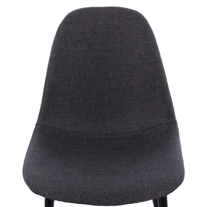 Dining chair Leonardo HM00100.16 with metallic legs and dark grey fabric 43,5x59x84 cm.
