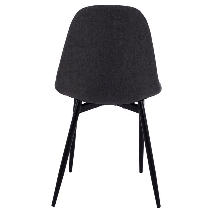 Dining chair Leonardo HM00100.16 with metallic legs and dark grey fabric 43,5x59x84 cm.