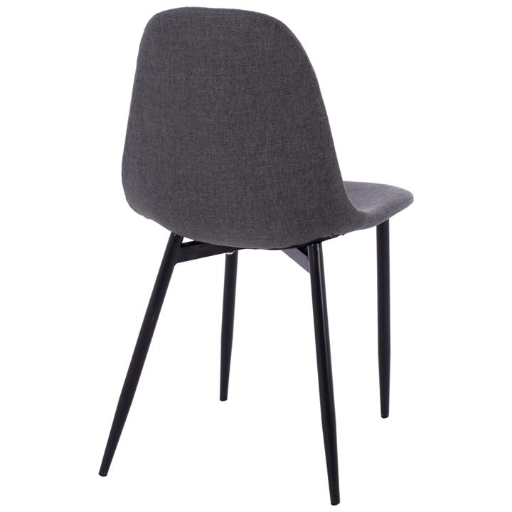 Dining chair Leonardo HM00100.16 with metallic legs and dark grey fabric 43,5x59x84 cm.