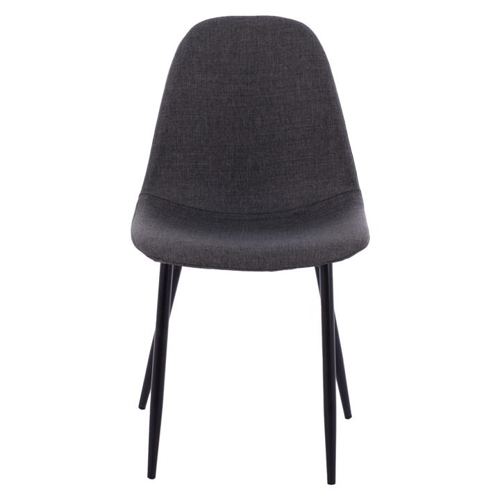 Dining chair Leonardo HM00100.16 with metallic legs and dark grey fabric 43,5x59x84 cm.