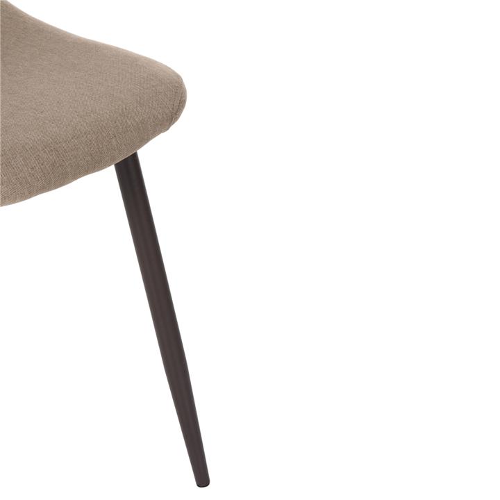 CHAIR HM00100.07 BEIGE FABRIC AND METAL LEGS 45x52x85 cm.