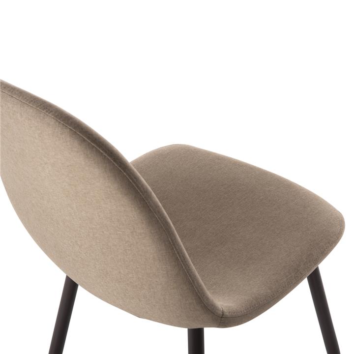 CHAIR HM00100.07 BEIGE FABRIC AND METAL LEGS 45x52x85 cm.