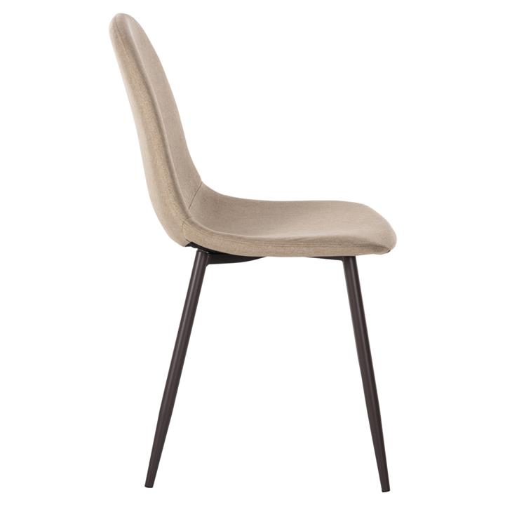 CHAIR HM00100.07 BEIGE FABRIC AND METAL LEGS 45x52x85 cm.