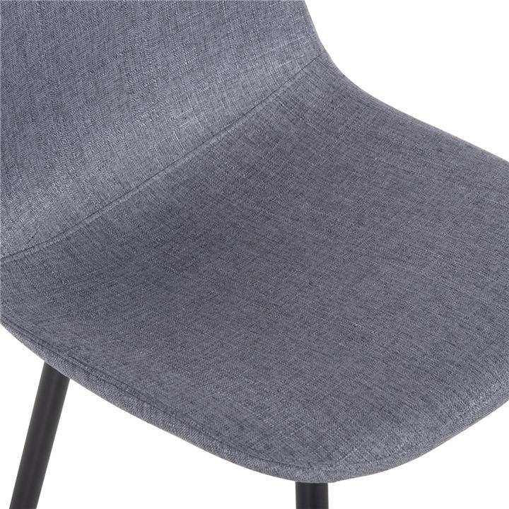 DINING CHAIR LEONARDO HM00100.26 GREY FABRIC & BLACK METAL LEGS 42x49,5x89Hcm.