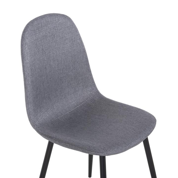 DINING CHAIR LEONARDO HM00100.26 GREY FABRIC & BLACK METAL LEGS 42x49,5x89Hcm.