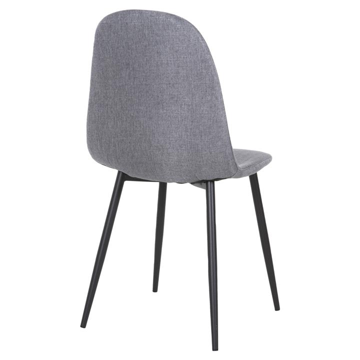 DINING CHAIR LEONARDO HM00100.26 GREY FABRIC & BLACK METAL LEGS 42x49,5x89Hcm.