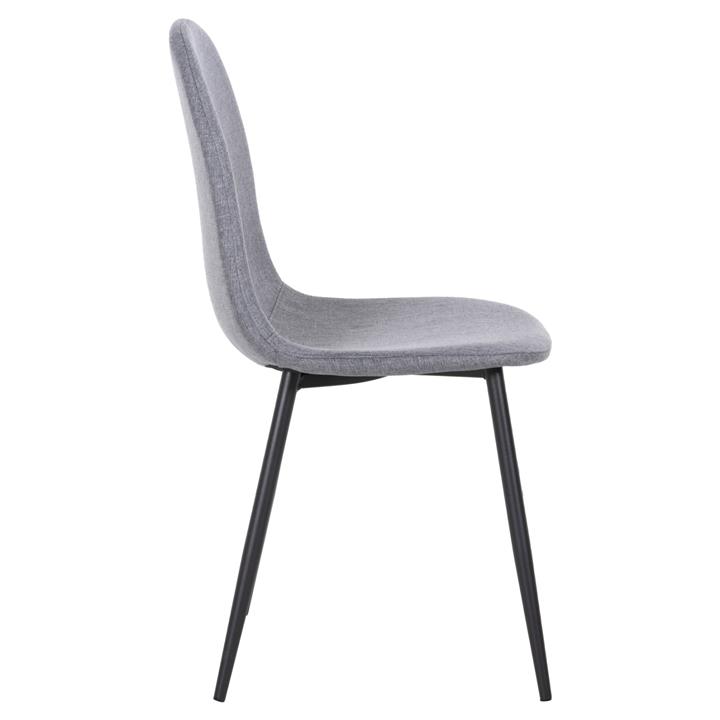 DINING CHAIR LEONARDO HM00100.26 GREY FABRIC & BLACK METAL LEGS 42x49,5x89Hcm.