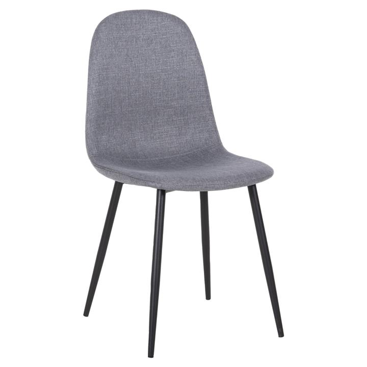 DINING CHAIR LEONARDO HM00100.26 GREY FABRIC & BLACK METAL LEGS 42x49,5x89Hcm.