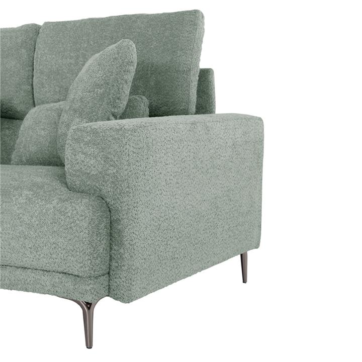 CORNER SOFA SYMMET HM3269.06 MINT FABRIC-GLOSSY ANTHRACITE LEGS 314x236x90-102Hcm.
