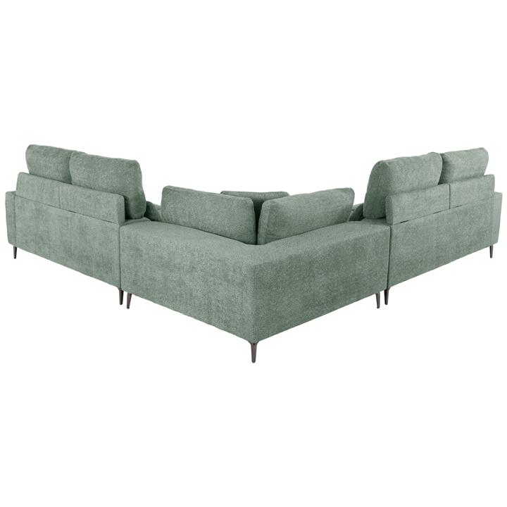 CORNER SOFA SYMMET HM3269.06 MINT FABRIC-GLOSSY ANTHRACITE LEGS 314x236x90-102Hcm.