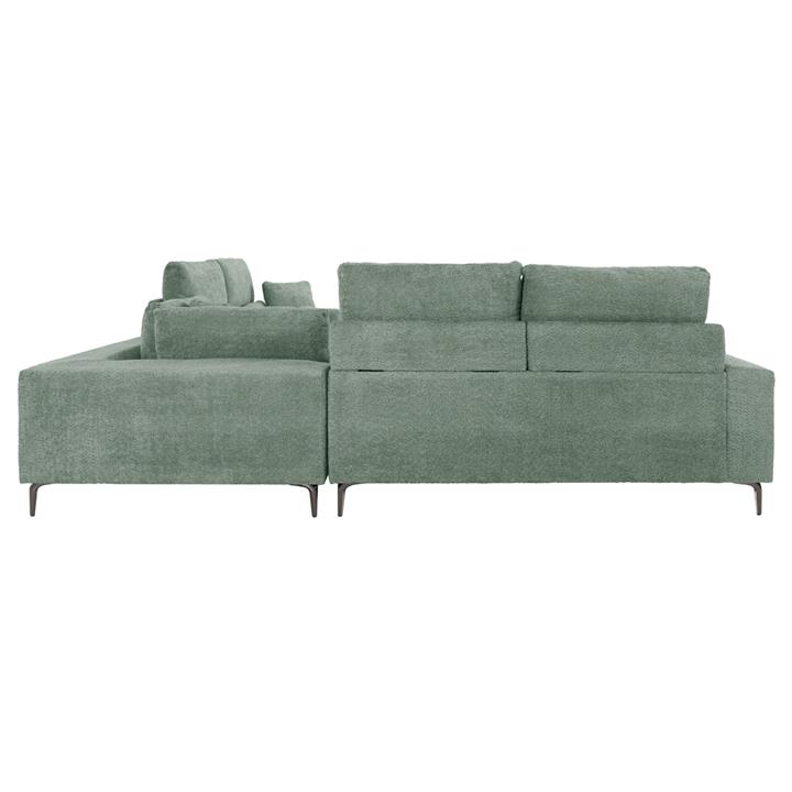 CORNER SOFA SYMMET HM3269.06 MINT FABRIC-GLOSSY ANTHRACITE LEGS 314x236x90-102Hcm.