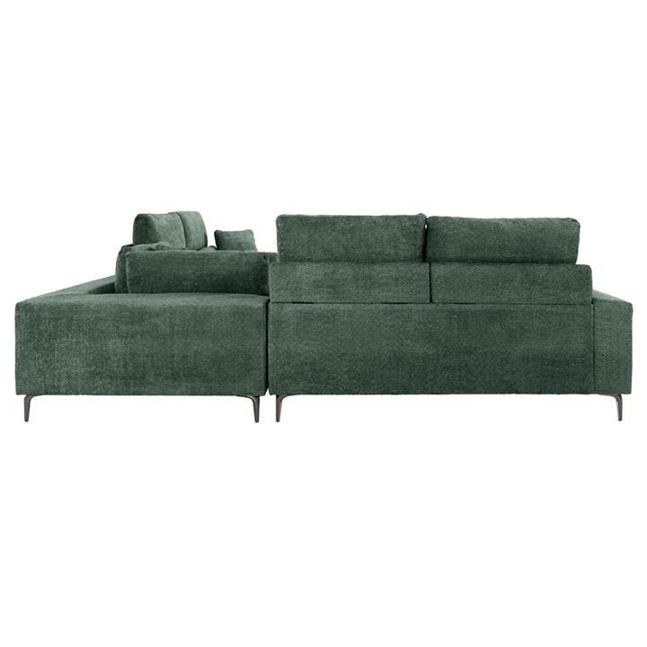 CORNER SOFA SYMMET HM3269.05 GREEN FABRIC-GLOSSY ANTHRACITE LEGS 314x236x90-102Hcm.