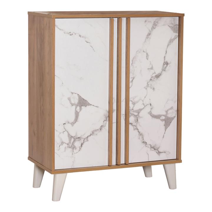 Shoe rack-cabinet Kumen pakoworld melamine in oak marble shade 74x38x95cm