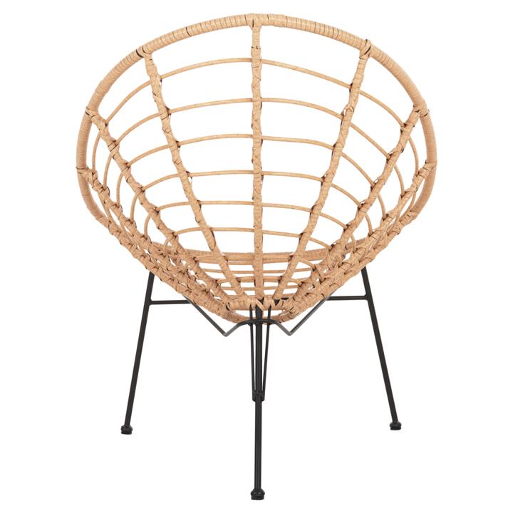 ARMCHAIR NEST-TYPE ALLEGRA HM5458.11 BLACK METAL-WICKER IN BEIGE 73x78x88H cm.